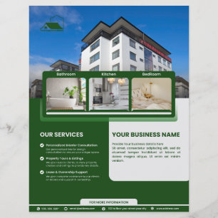Green Elegant Flyer For Real Estate Agents