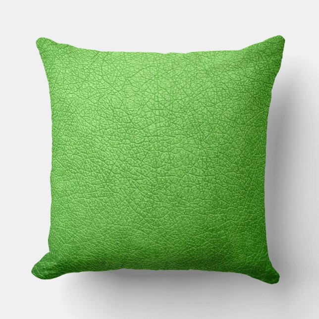 Green Elegant Leather Look Cushion (Front)