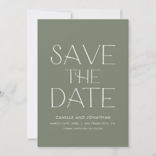 Green Elegant Minimal Photo Save the Date