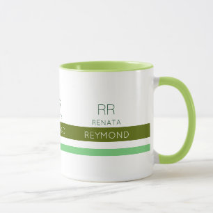green elegant name with stripes mug