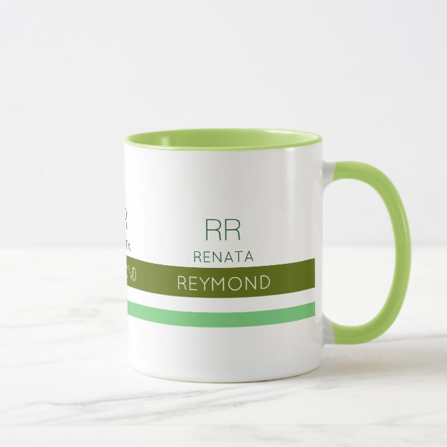 green elegant name with stripes mug (Right)