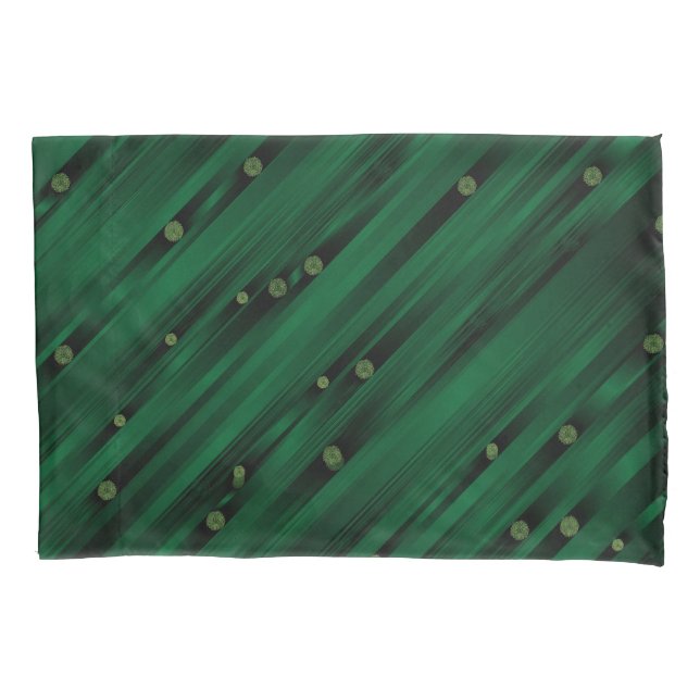 green,elegant, stylish, colour, pattern, shiny, fe pillowcase (Front)