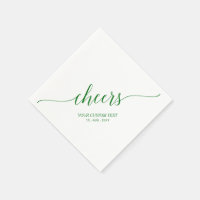 Green | Elegant Stylish Lettering Cheers Party