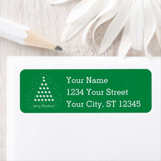 Green Elegant Texas Christmas Tree Label (Insitu)