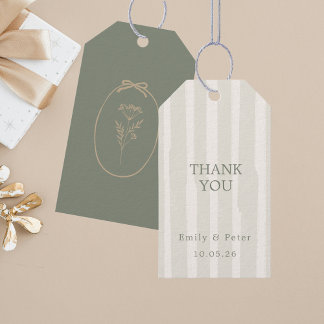 Green Elegant Thank You Gift Tags