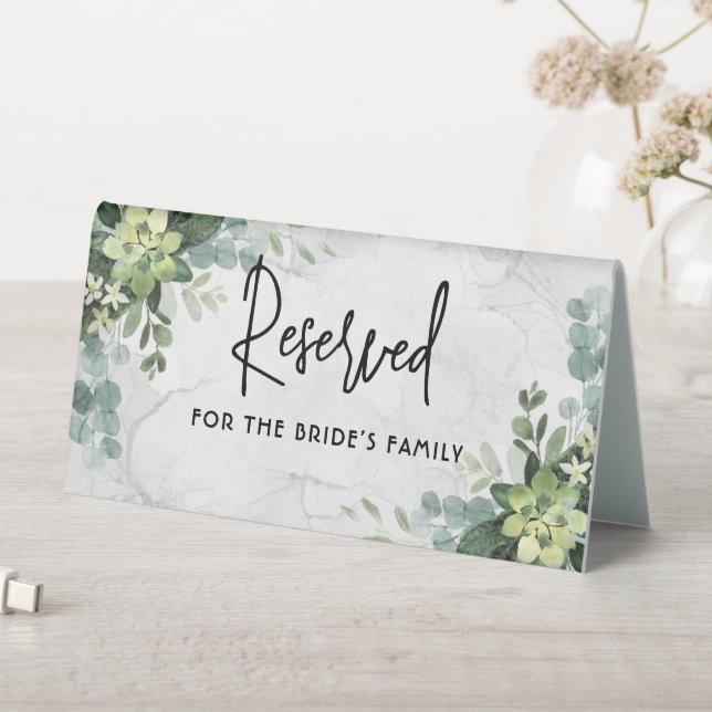 Green Elegant Wedding Watercolor Floral Minimal (In SItu (Table))