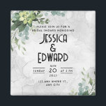 Green Elegant Wedding Watercolor Floral Minimal Magnet<br><div class="desc">Green elegant watercolor floral minimal design for an elegant wedding!</div>