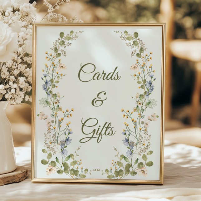 Green Elegant Wildflower Wedding  Cards and Gifts  Poster (Creator Uploaded)