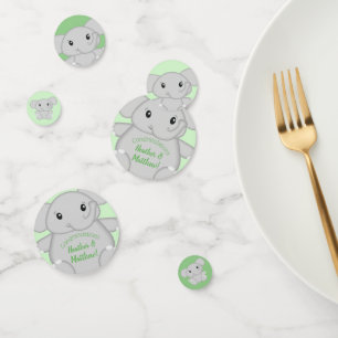 Green Elephant Baby Shower Confetti
