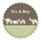 Green Elephant Baby Stickers