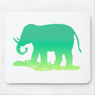 Green Elephant Mouse Mat