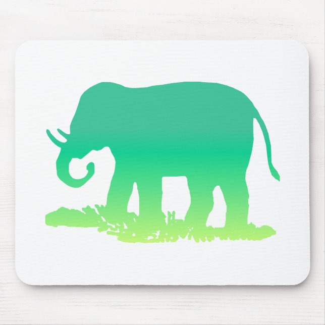 Green Elephant Mouse Mat (Front)