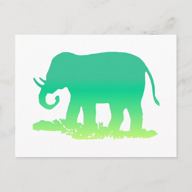 Green Elephant Postcard (Front)