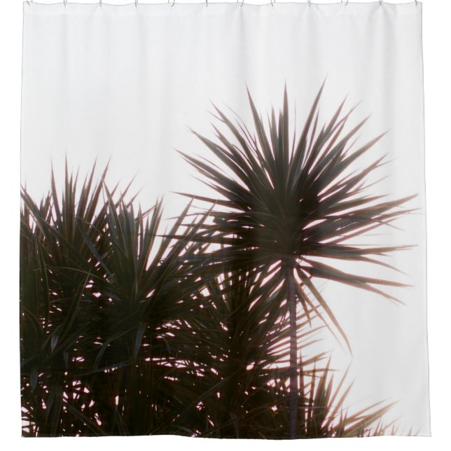 GREEN ELONGATED-LEAF TREE SHOWER CURTAIN (Front)