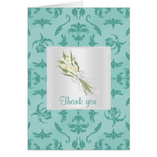 GREEN EMBOSS PATTERN THANK YOU CARD