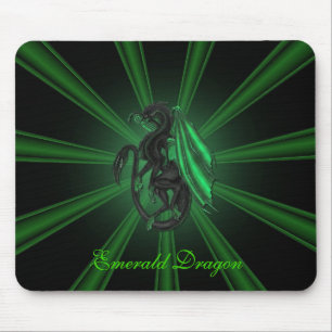 Green Emerald Dragon Mouse Pad