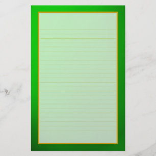 Green Emerald Fine Lined Stationery
