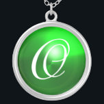 Green Emerald Gem  Monogram Silver Plated Necklace<br><div class="desc">Elegant and unique design  with gemstone. Very accurated nurbs modelling and rendering in 3D Studio Max by Bulgan Lumini .Part from series Hyper Talismans.</div>