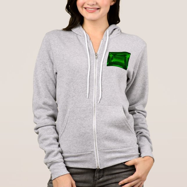 Green Emerald Gemstone Hoodie (Front)
