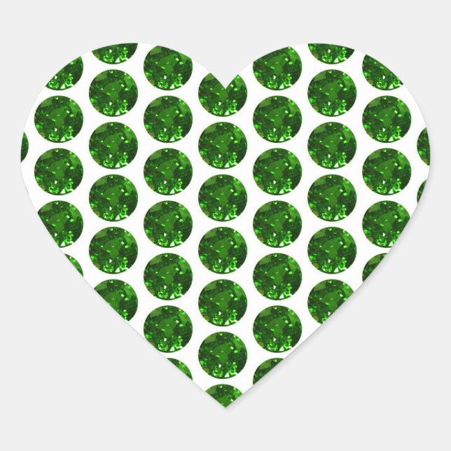 Green Emerald Heart Sticker (Front)