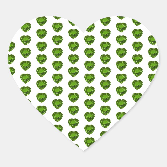 Green Emerald Heart Sticker (Front)