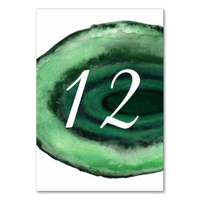 Green Emerald Table Number (Front)