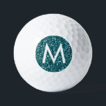 Green Emerald Teal Glitter Modern Initial Monogram Golf Balls<br><div class="desc">Emerald Green Dark Teal Faux Glitter Design on Custom-Printed Golf Balls with a Modern Monogram Initial,  perfect gift for the ladies and girls golf lovers.</div>