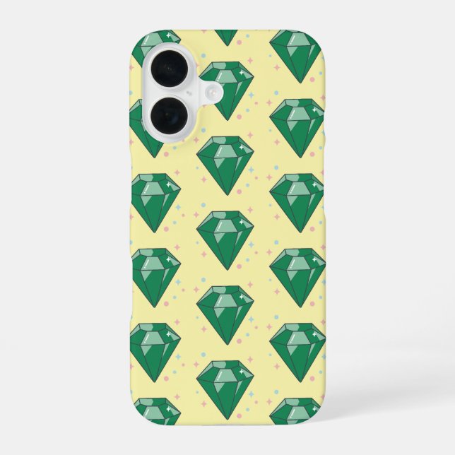 green emerald vector iPhone 16 case (Back)