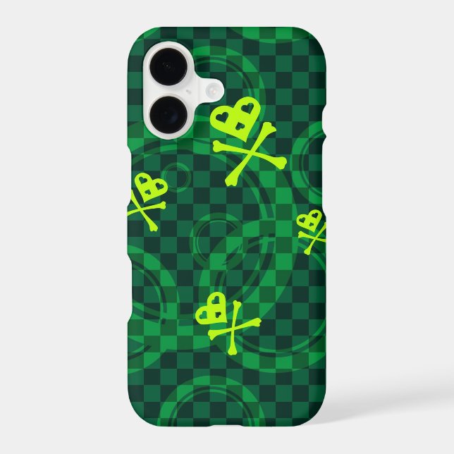 Green Emo Pattern With Circles (Back)