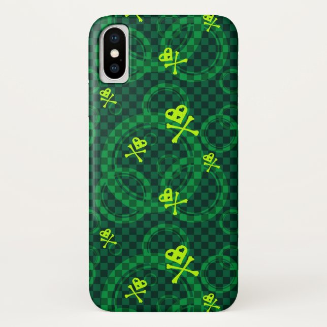 Green Emo Pattern With Circles Case-Mate iPhone Case (Back)