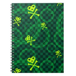 Green Emo Pattern With Circles Notebook