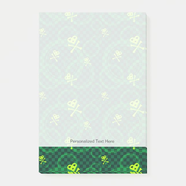 Green Emo Pattern With Circles Post-it Notes (Front)