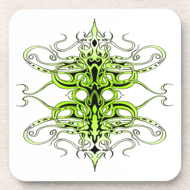 Green Empire Tribal Design Coaster (Front)