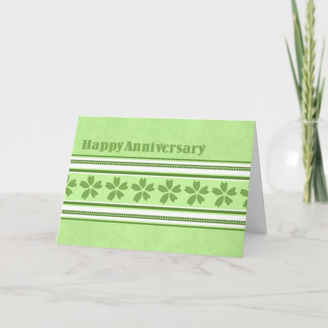 Green Employee Anniversary Congratulations Card (Front)