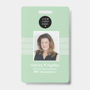 Green Employee Photo Badge Corporate Security ID Badge