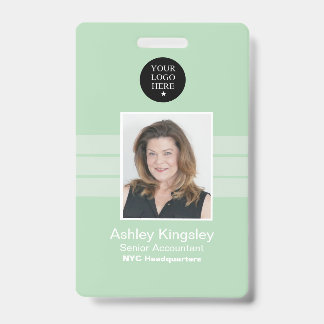 Green Employee Photo Badge Corporate Security ID Badge