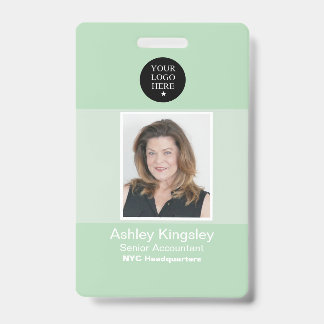 Green Employee Photo Badge Corporate Security ID Badge