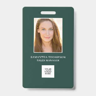 Green Employee Photo ID Company Logo Badge