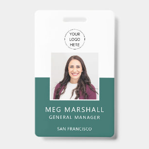 Green Employee Photo ID Logo Company Security Badge