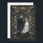 Green Enchanted Raven Wedding Thank You Card<br><div class="desc">Elegant,  whimsical,  and gothic wedding design perfect for either an enchanted forest-themed celebration or a moody and dark gothic affair. This design features ravens set in a frame of muted teal-blue thorns,  berries,  greenery,  and gold accents. Matching Items in our shop for a complete party theme.</div>