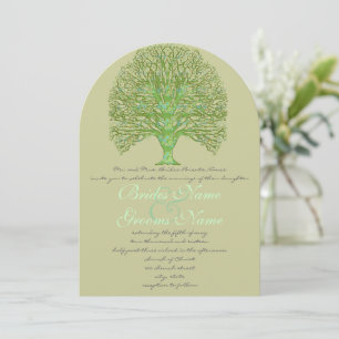 Green Enchantment Tree Wedding Invitation