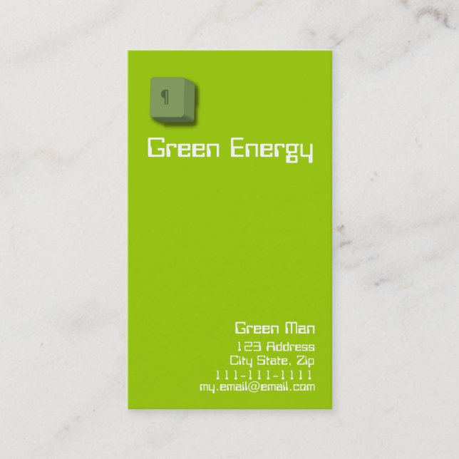 Green Energy Business Cards (Front)
