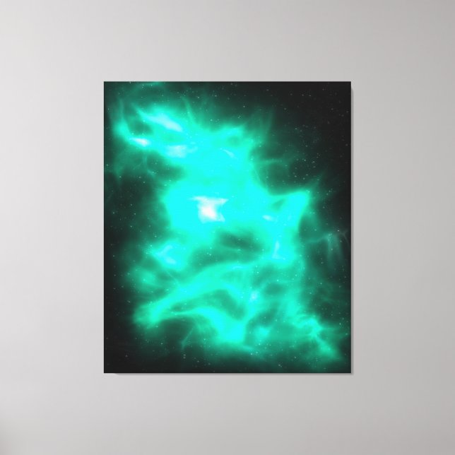Green Energy Galaxy Art Stretched Canvas (Front)
