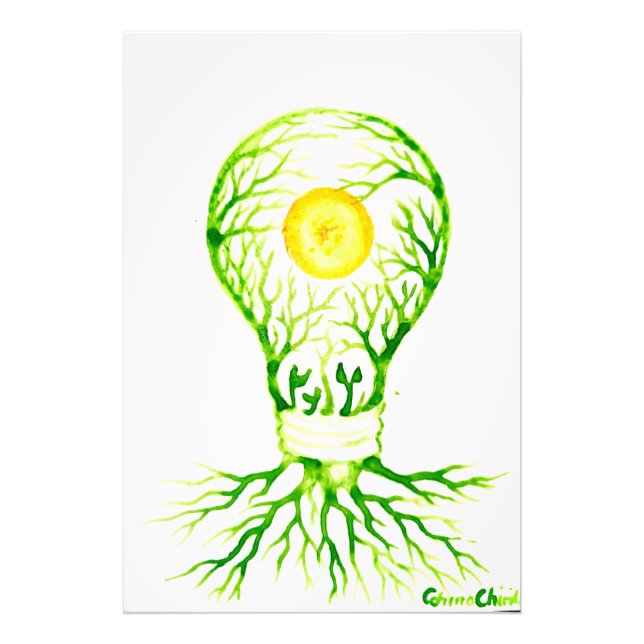 Green energy poster canvas print (Front)