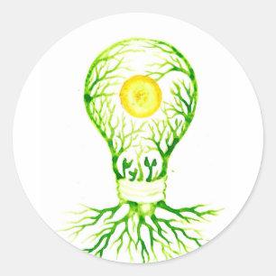 Green energy poster canvas print postcard magnet classic round sticker