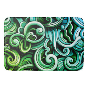 Green Energy Swirls Bath Mat