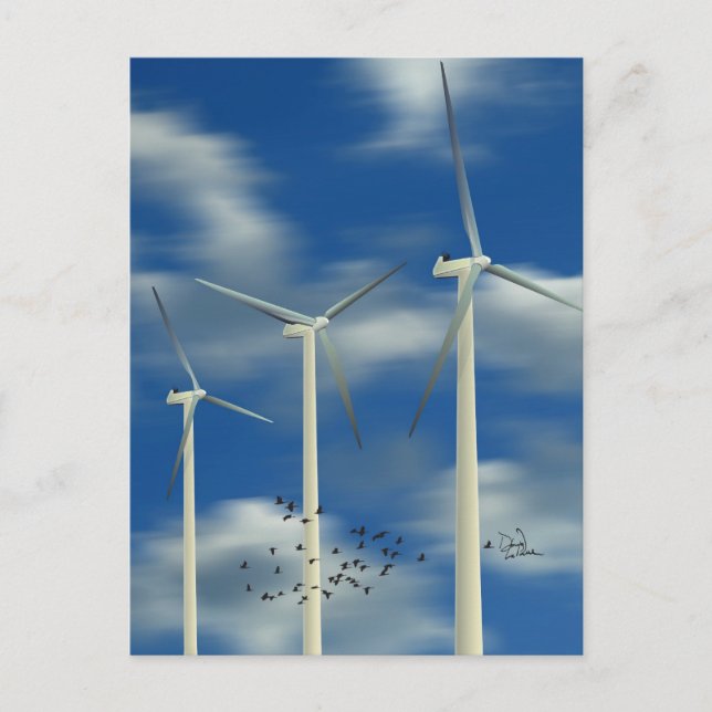 Green Energy Wind Turbine Postcard (Front)
