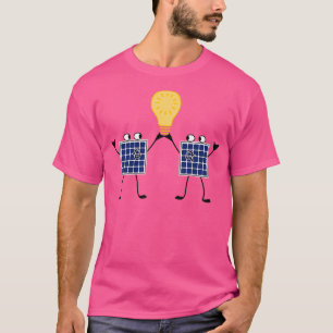 green energy with kissing solar panels with lightb T-Shirt