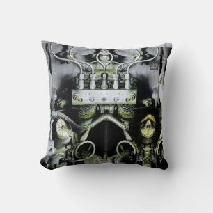 Green Engine by Alexandra Cook Cushion