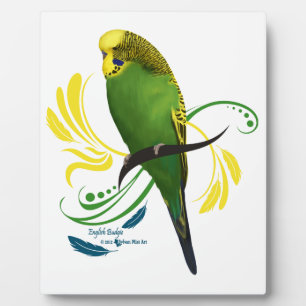 Green English Budgie Plaque